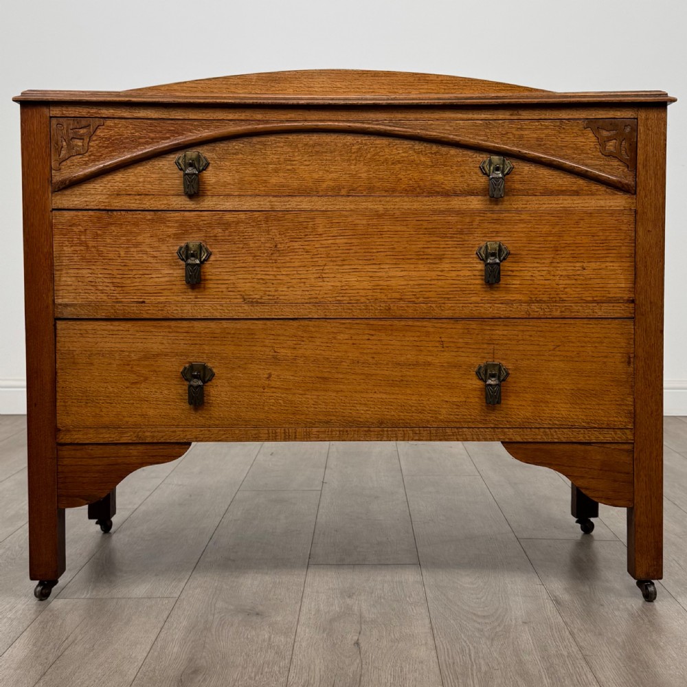 Antique 20th Century Pair Of Oak Chest Of Drawers  View II