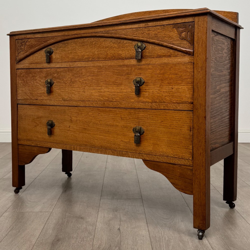 Antique 20th Century Pair Of Oak Chest Of Drawers  View III