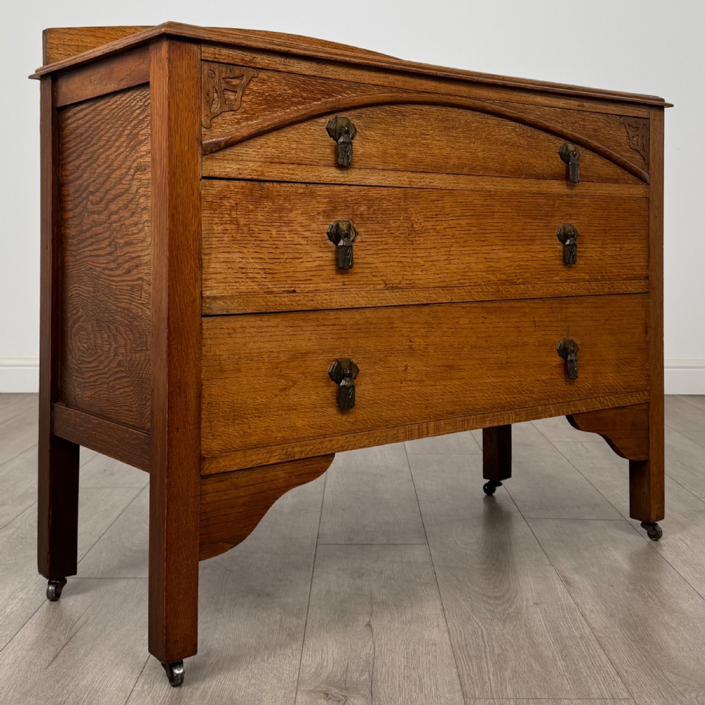 Antique 20th Century Pair Of Oak Chest Of Drawers  View IX