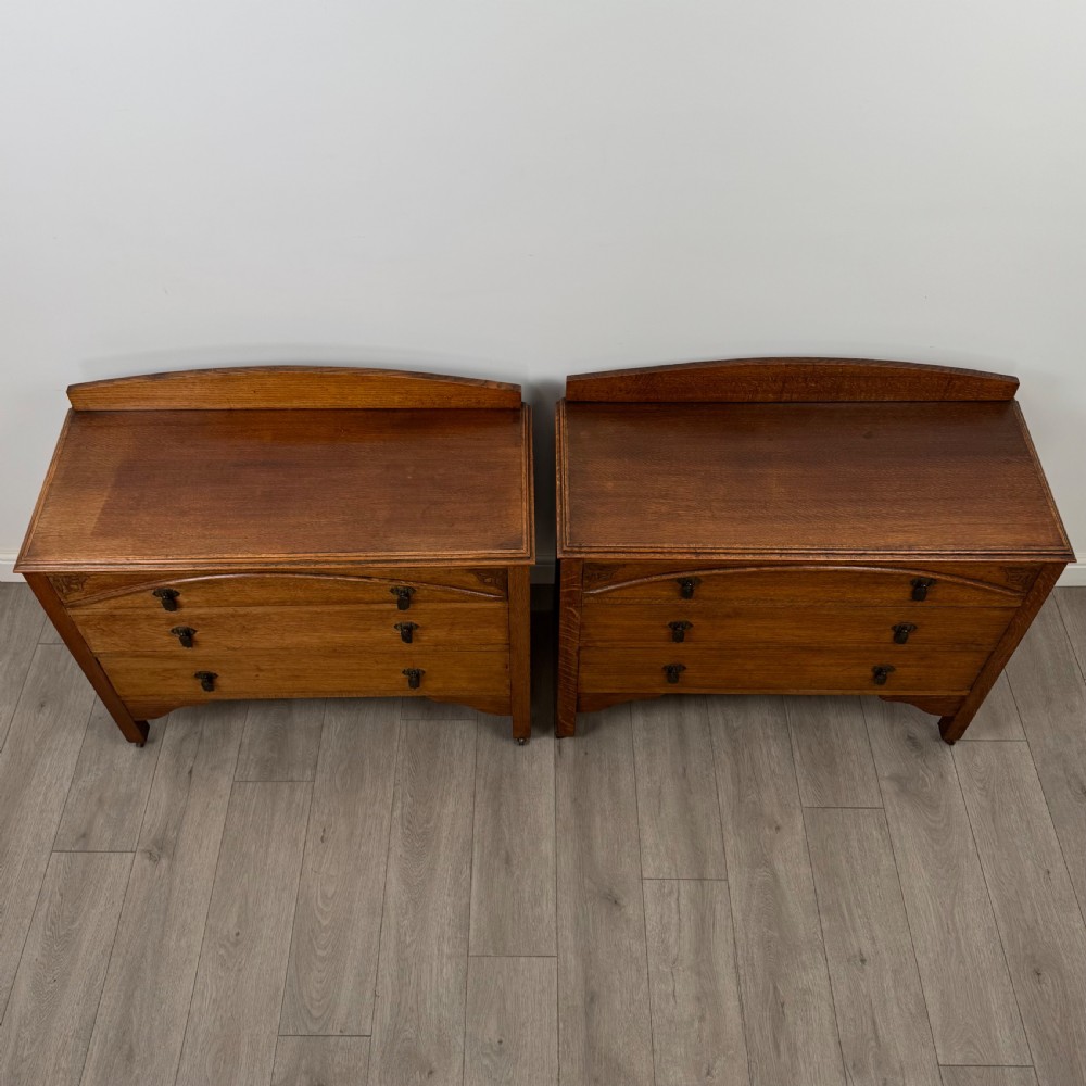 Antique 20th Century Pair Of Oak Chest Of Drawers  View X