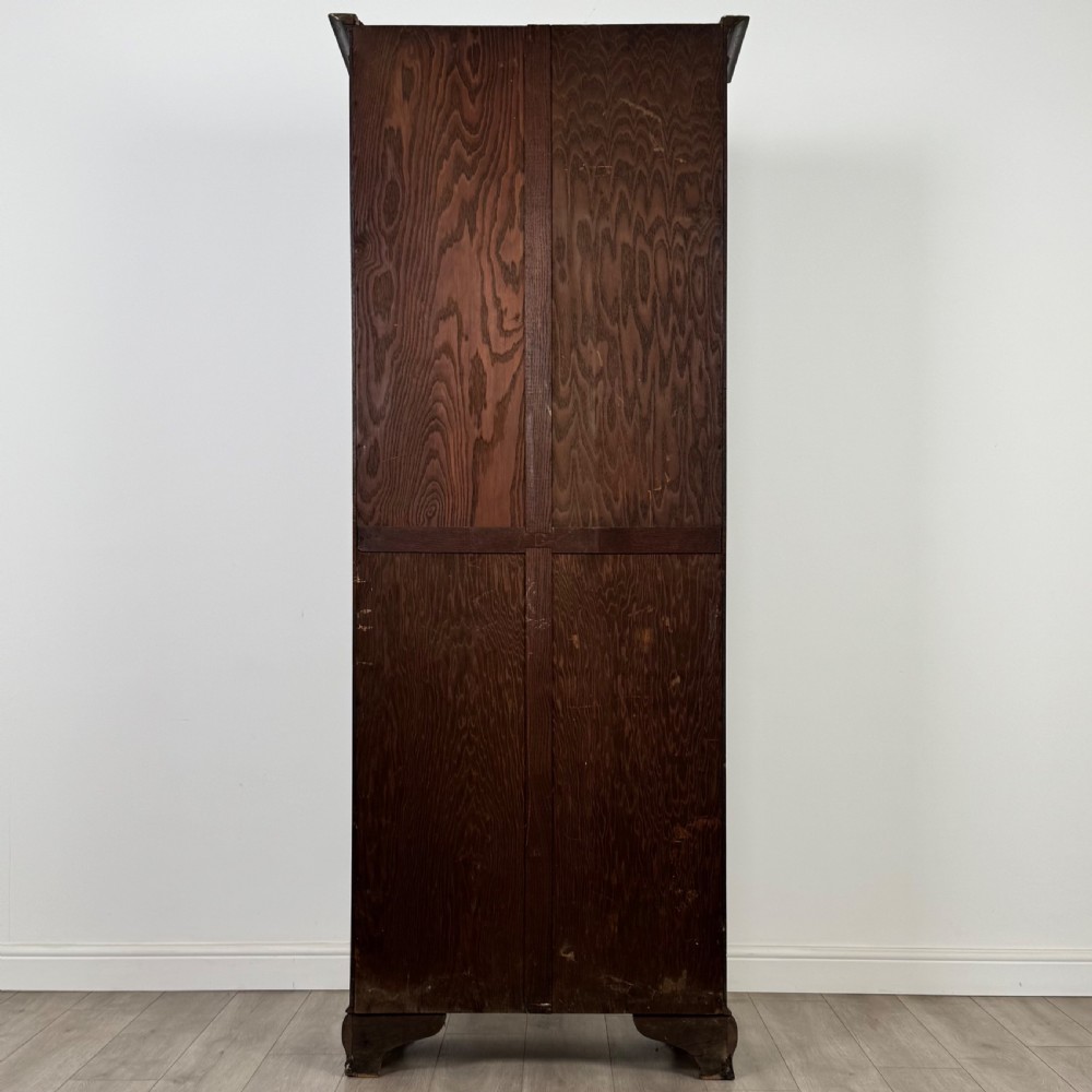 Antique 20th Century Good Quality Tall Display Cabinet In Oak View VII