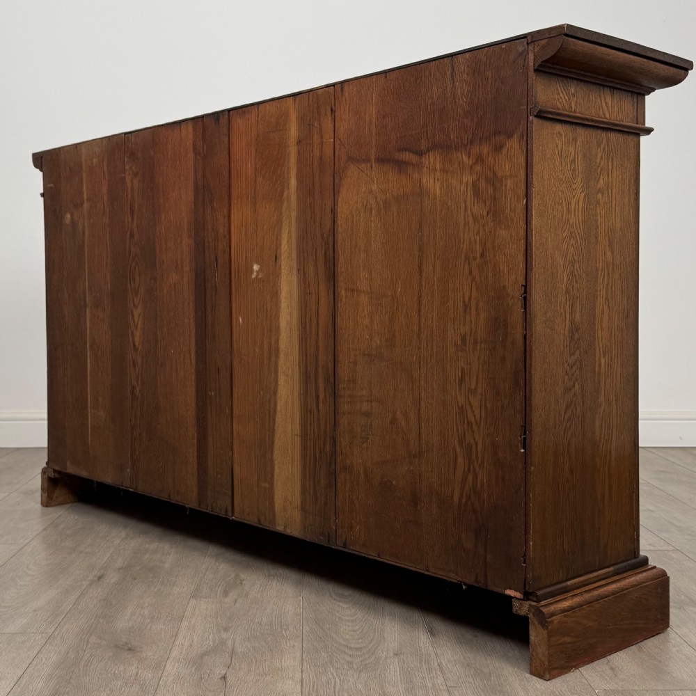Antique 20th Century Fine Quality Open Bookcase In Oak  View VI