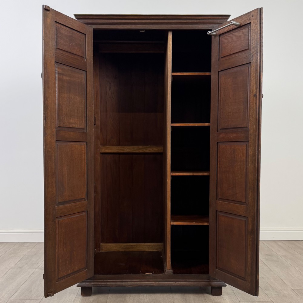 Antique 20th Century Fine Quality Small Oak Wardrobe  View II