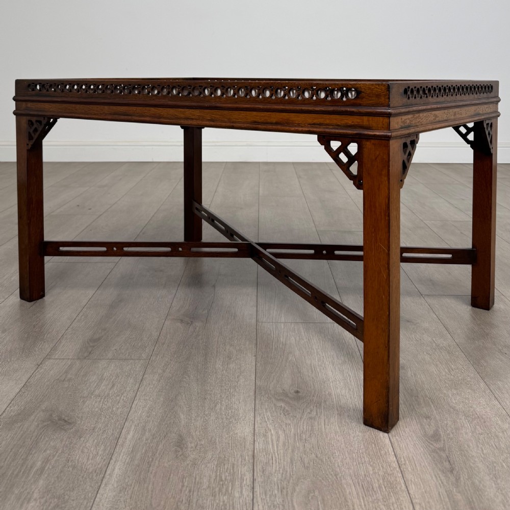 Antique 20th Century Chippendale Style Mahogany Coffee Table View II