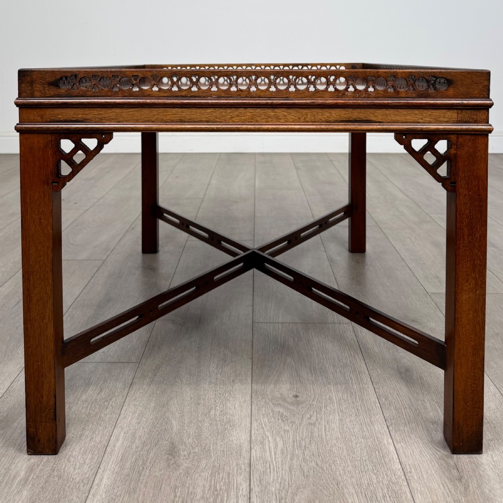 Antique 20th Century Chippendale Style Mahogany Coffee Table View III