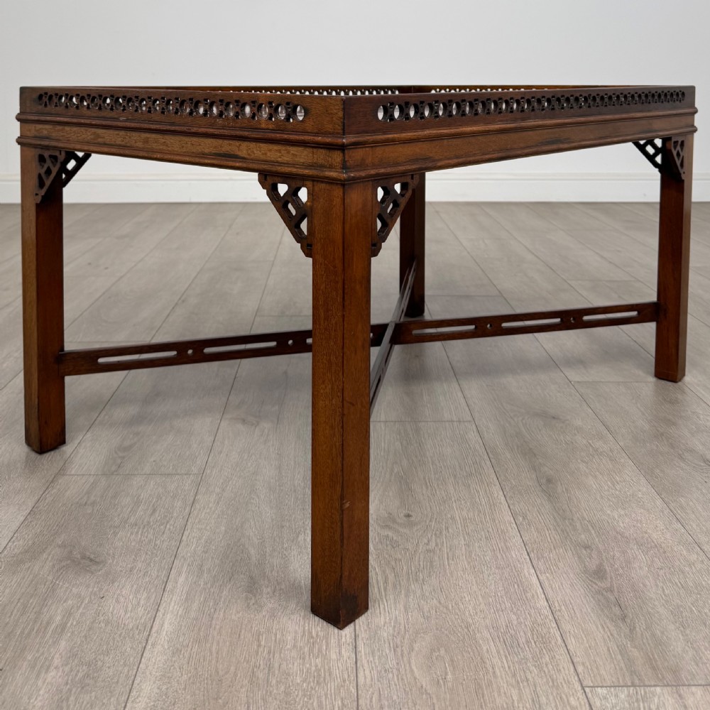 Antique 20th Century Chippendale Style Mahogany Coffee Table View IV