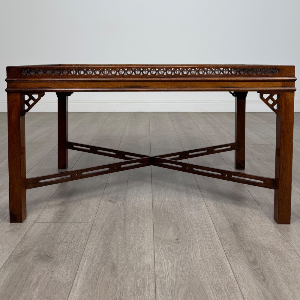 Antique 20th Century Chippendale Style Mahogany Coffee Table View V