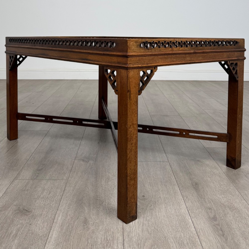 Antique 20th Century Chippendale Style Mahogany Coffee Table View VI