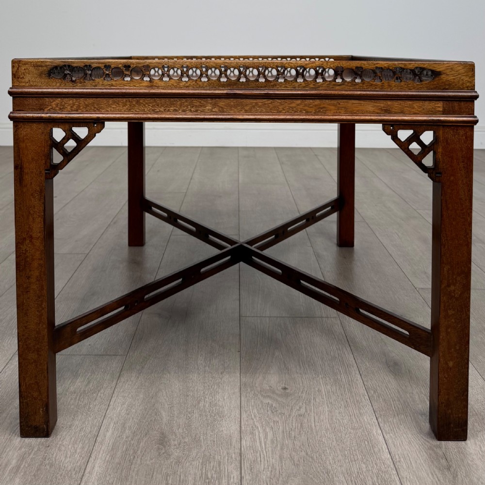 Antique 20th Century Chippendale Style Mahogany Coffee Table View VII