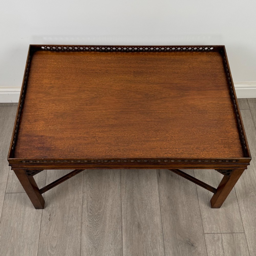 Antique 20th Century Chippendale Style Mahogany Coffee Table View IX