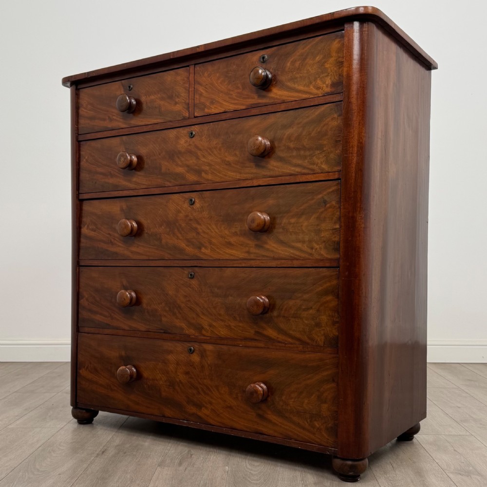 Antique 19th Century Victorian Chest Of Drawers In Mahogany View II