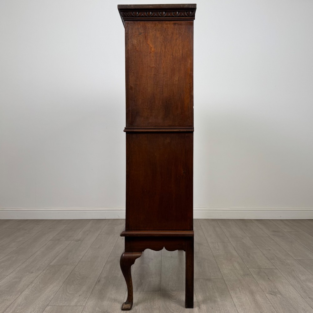 Antique 19th Century Carved Victorian Display Cabinet In Oak  View V