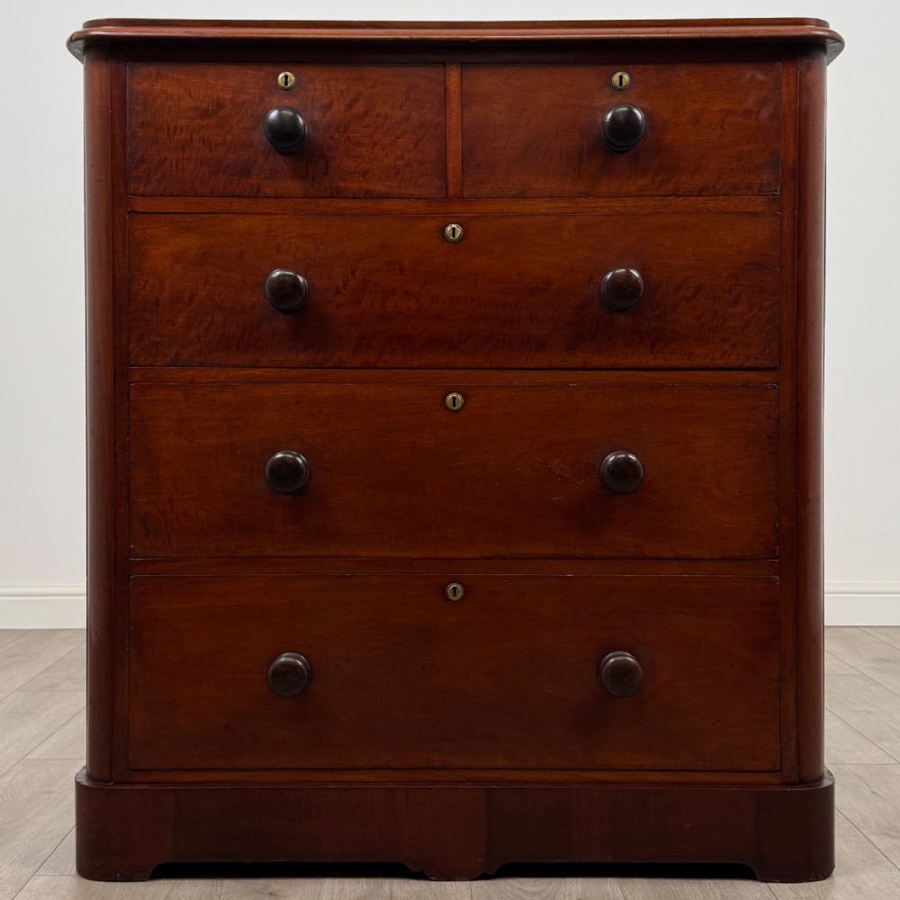  Antique 19th Century Victorian Mahogany Chest Of Drawers