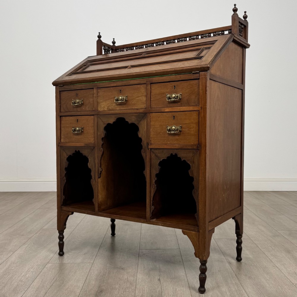  Antique 20th Century Liberty & Co Style Bureau In Walnut  View III