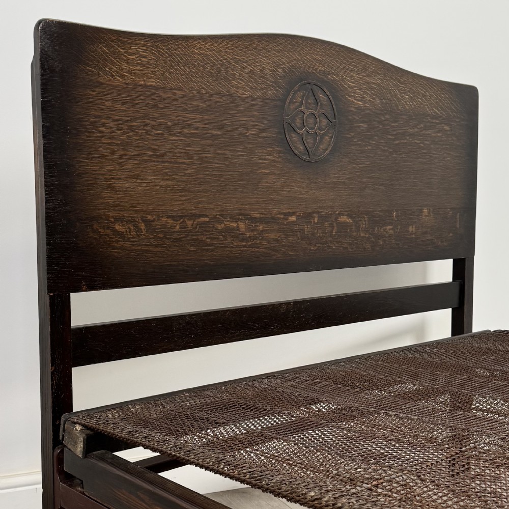  Antique 20th Century Good Quality Double Bed In Oak View VI