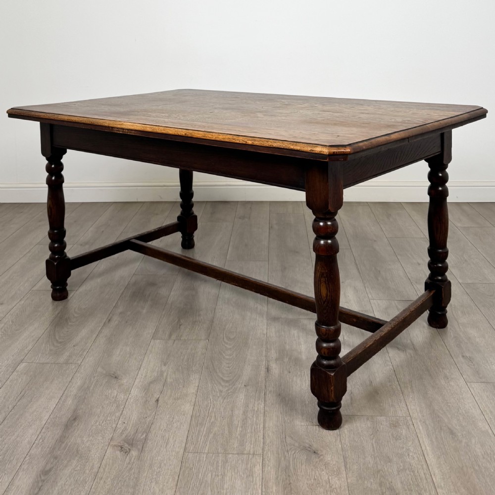 Antique 20th Century Good Quality Dining Table In Oak 