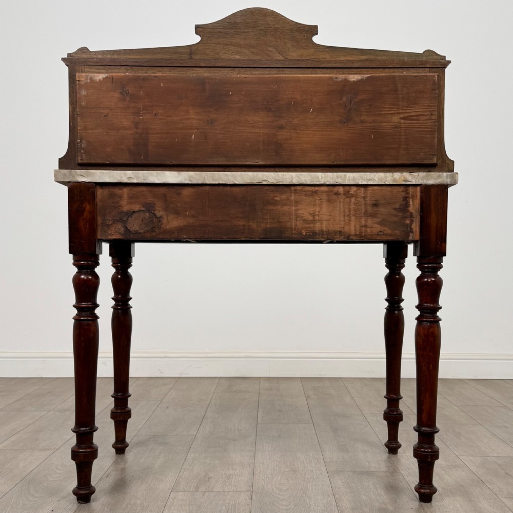  Antique 19th Century Marble Top Washstand In Mahogany  View V