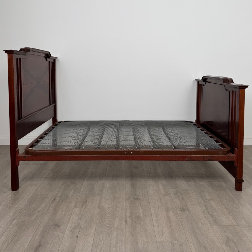 Antique 20th Century Edwardian Inlaid Double Bed In Mahogany  View III