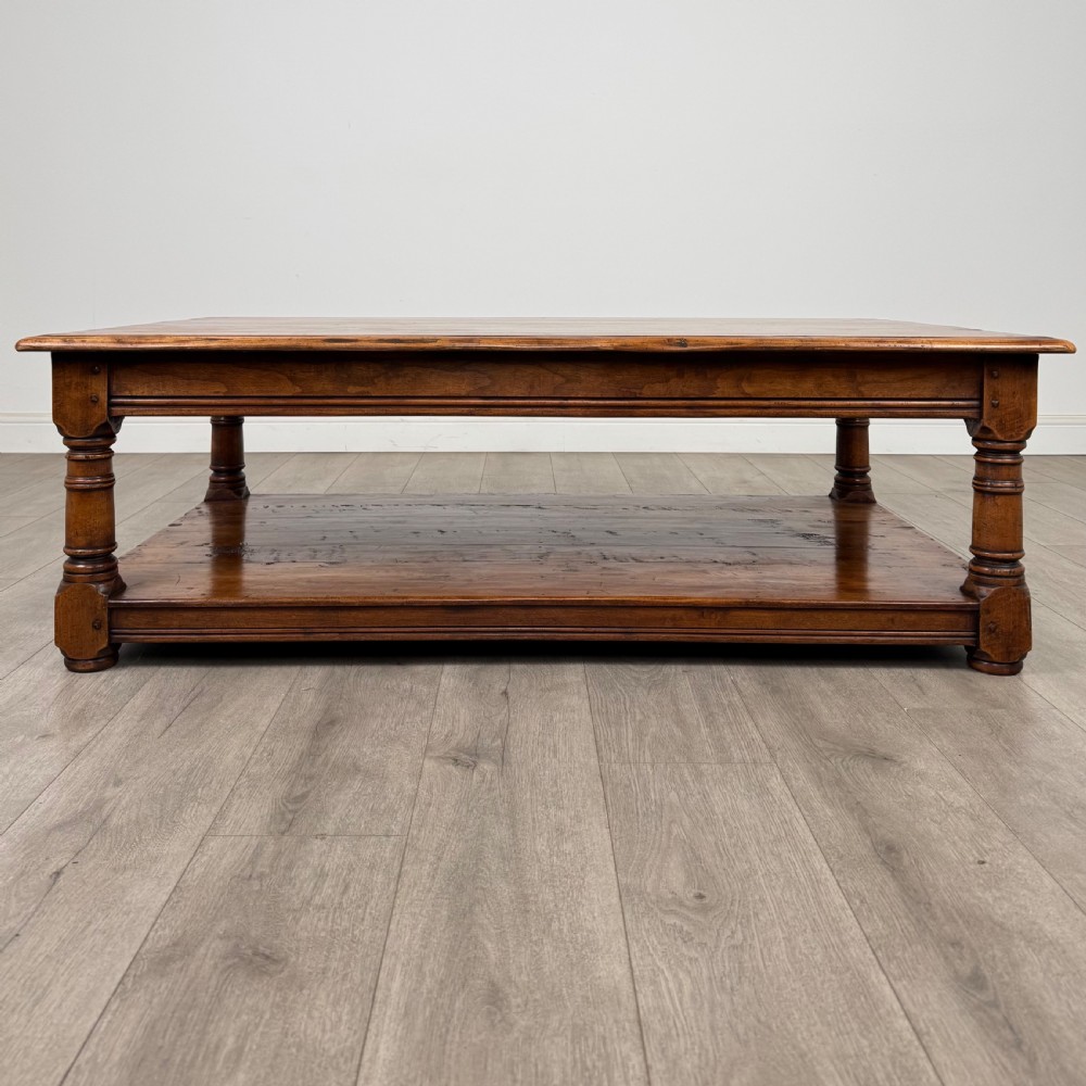 Antique 20th Century Large Coffee Table In Cherry Wood 