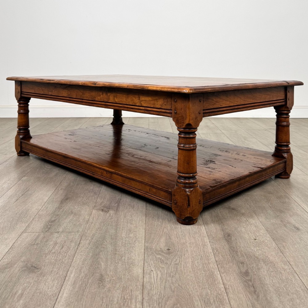  Antique 20th Century Large Coffee Table In Cherry Wood  View II