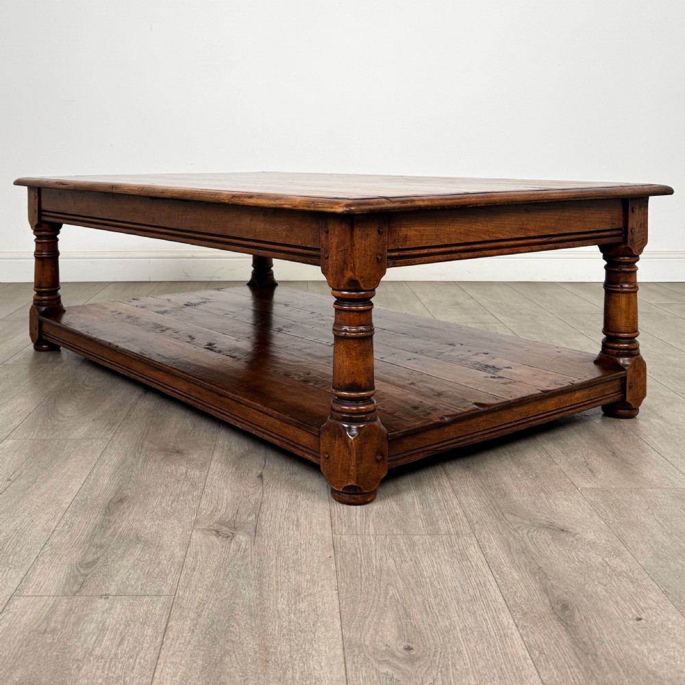  Antique 20th Century Large Coffee Table In Cherry Wood  View V
