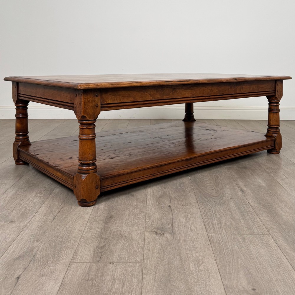  Antique 20th Century Large Coffee Table In Cherry Wood  View VIII