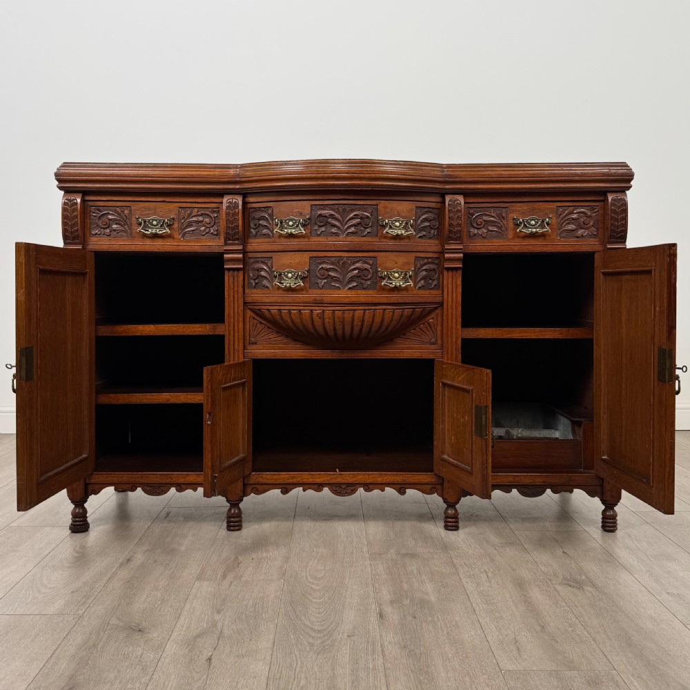 Antique 19th Century Fine Quality Sideboard In Golden Oak View II
