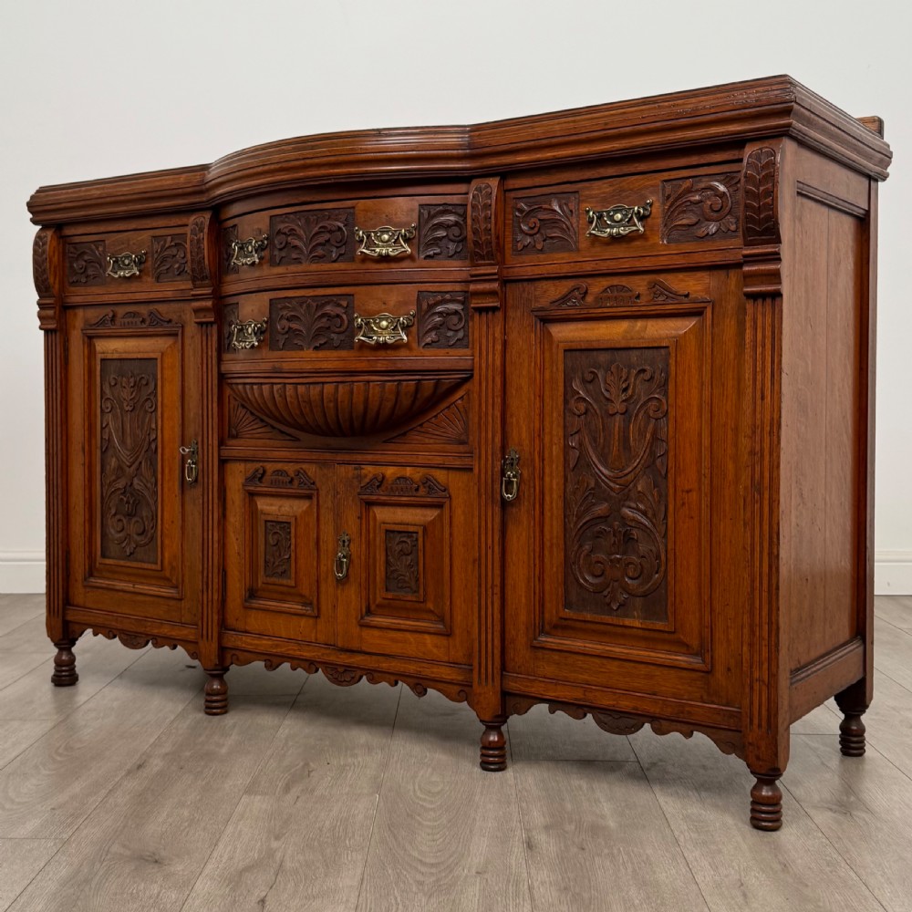 Antique 19th Century Fine Quality Sideboard In Golden Oak View III