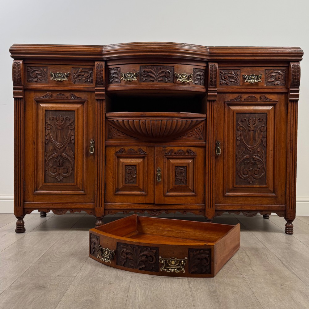 Antique 19th Century Fine Quality Sideboard In Golden Oak View XII