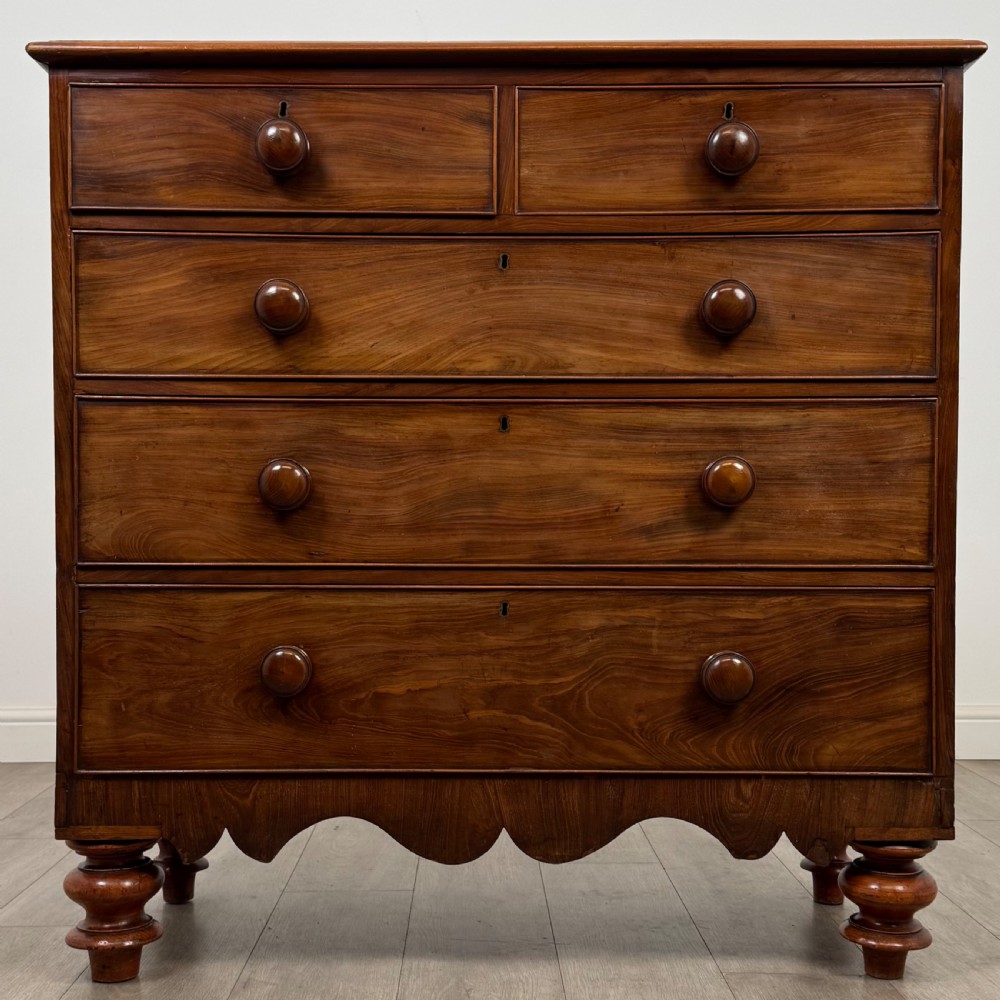 Antique 19th Century Victorian Mahogany Chest Of Drawers 