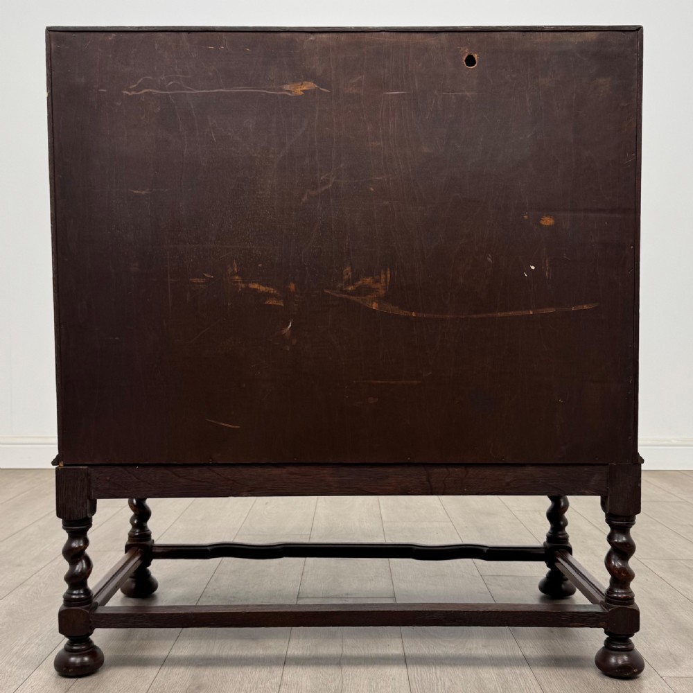 Antique 20th Century Jacobean Style Bureau In Oak  View VI