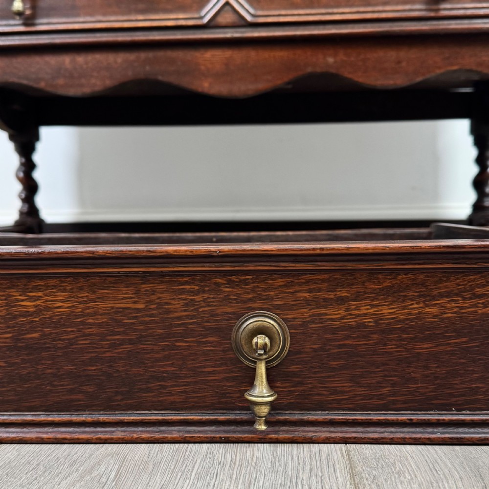 Antique 20th Century Jacobean Style Bureau In Oak  View XIII