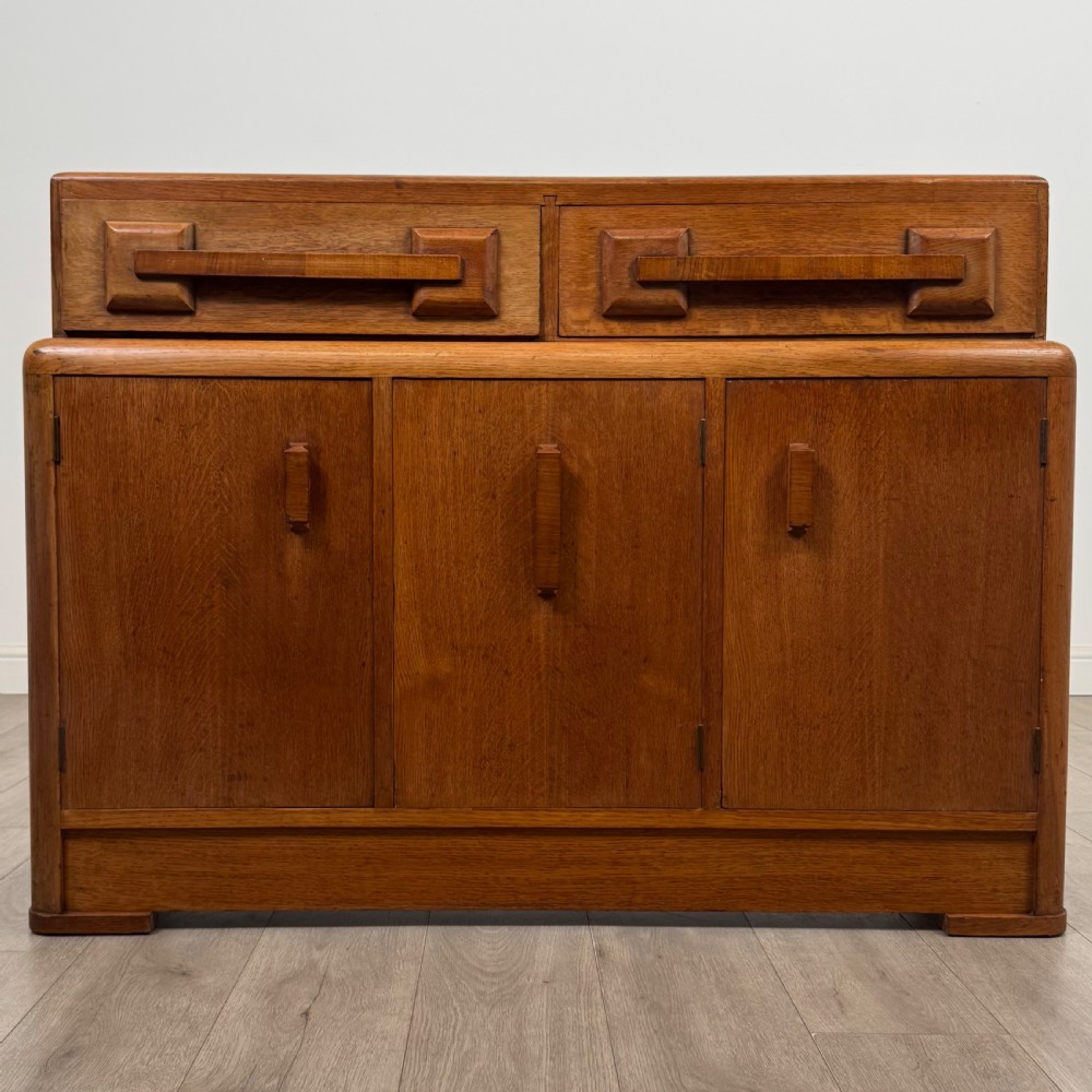 Antique 20th Century Art Deco Sideboard In Golden Oak 