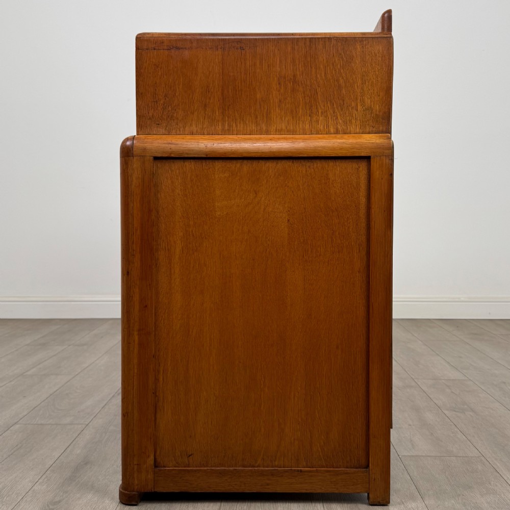 Antique 20th Century Art Deco Sideboard In Golden Oak  View IV