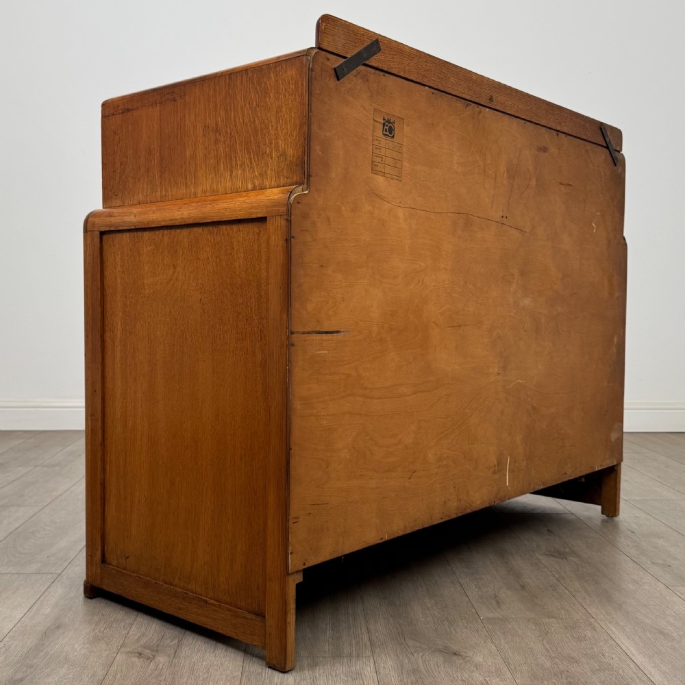 Antique 20th Century Art Deco Sideboard In Golden Oak  View V