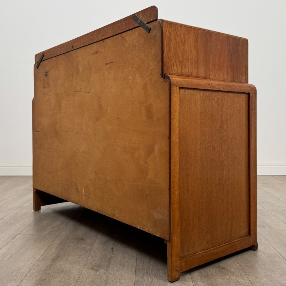 Antique 20th Century Art Deco Sideboard In Golden Oak  View VII