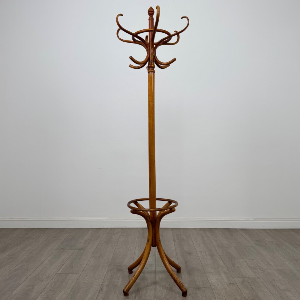 Antique 20th Century Bentwood Coat Stand In Beech 