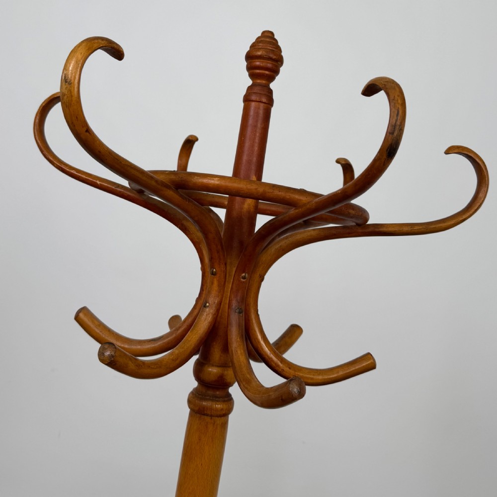 Antique 20th Century Bentwood Coat Stand In Beech  View IV