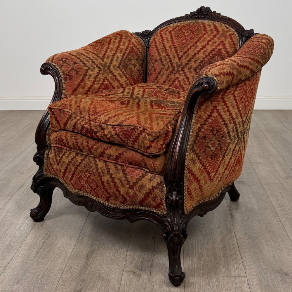  Antique 19th Century Victorian Armchair In Rosewood View II