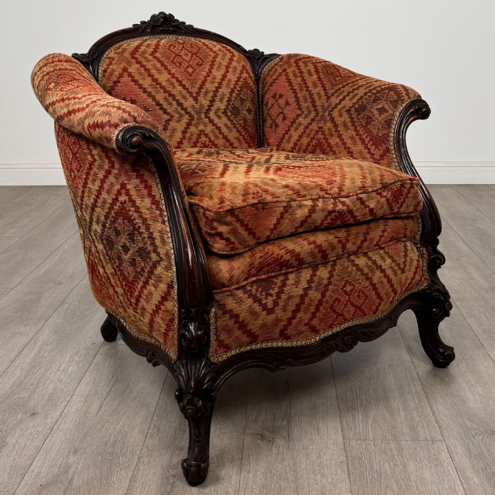  Antique 19th Century Victorian Armchair In Rosewood View VIII