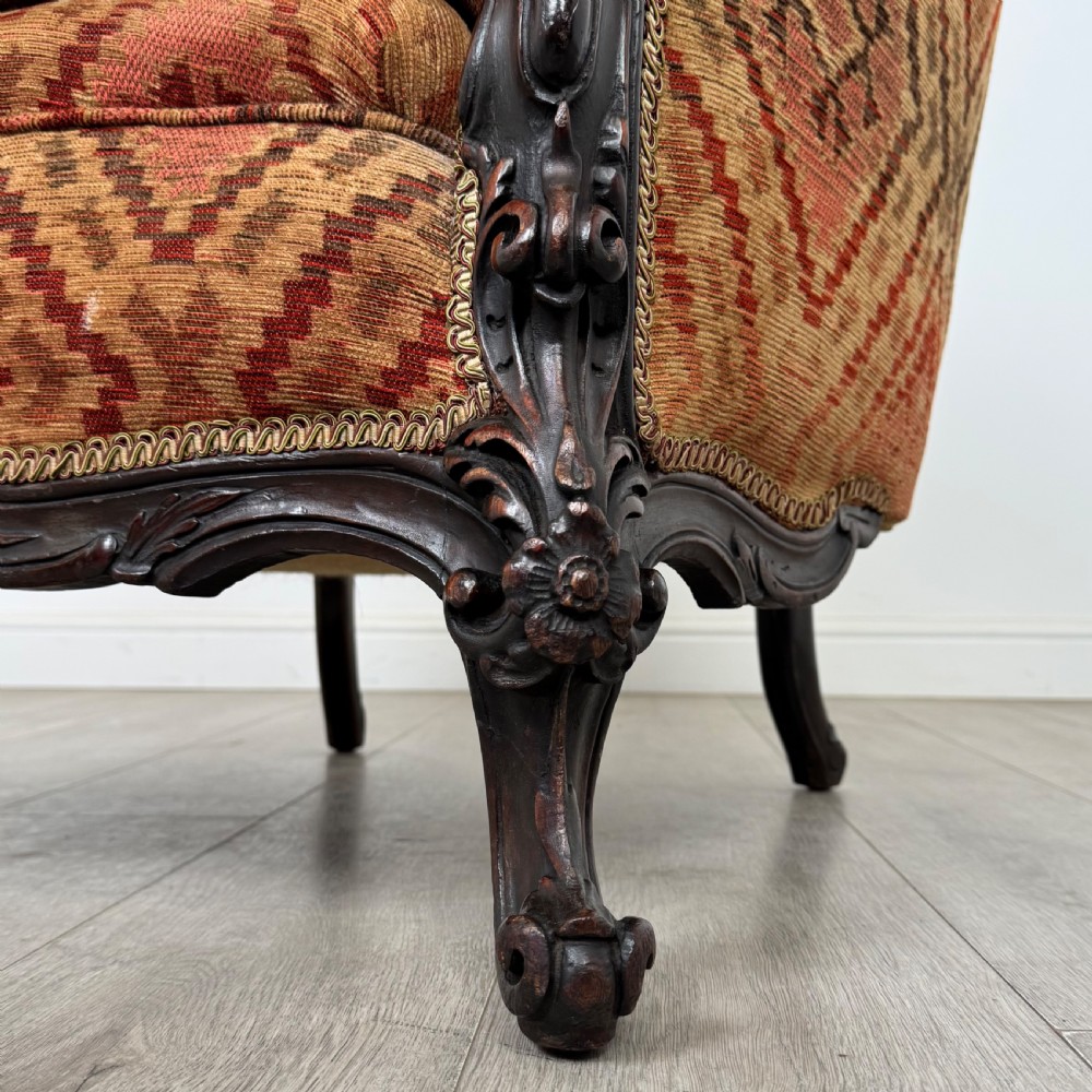  Antique 19th Century Victorian Armchair In Rosewood View XII