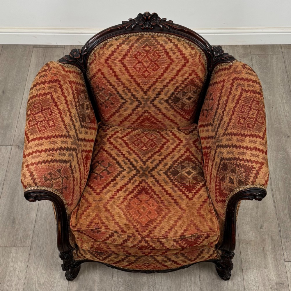  Antique 19th Century Victorian Armchair In Rosewood View XIII