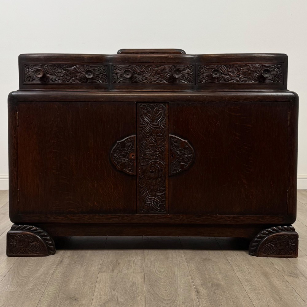 Antique 20th Century Art Deco Sideboard In Oak