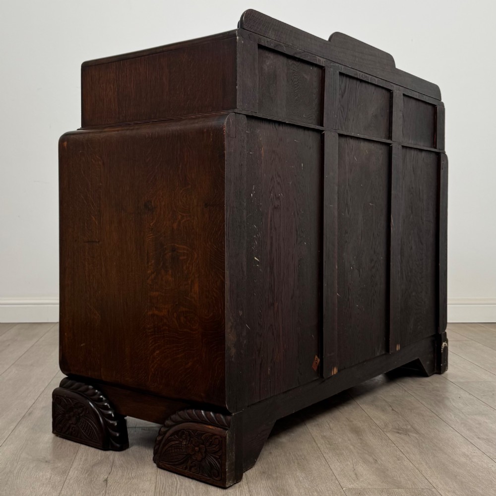 Antique 20th Century Art Deco Sideboard In Oak View V