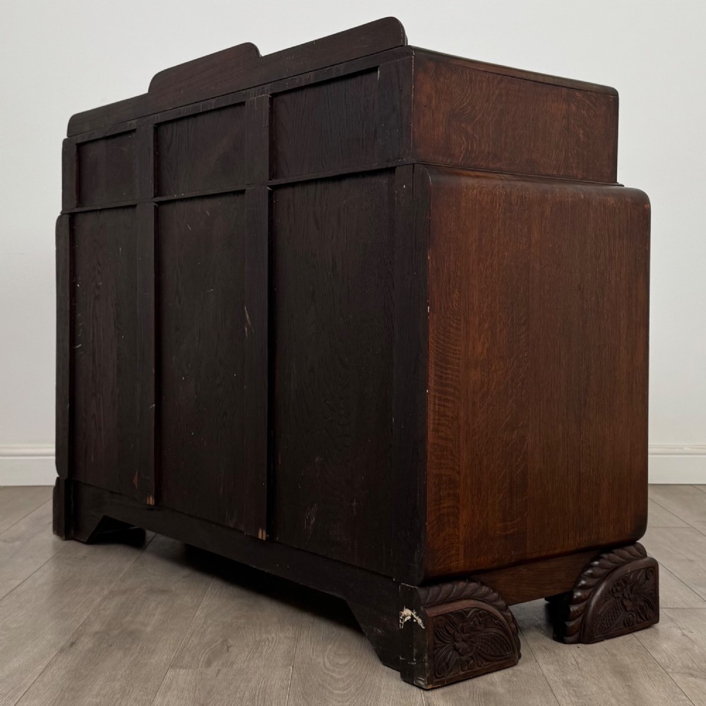 Antique 20th Century Art Deco Sideboard In Oak View VII