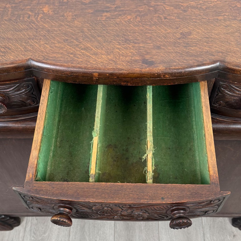 Antique 20th Century Art Deco Sideboard In Oak View XIII