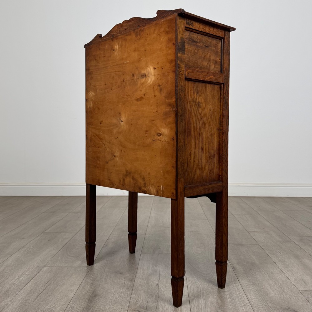 Antique 20th Century Small Edwardian Cabinet In Golden Oak View VII
