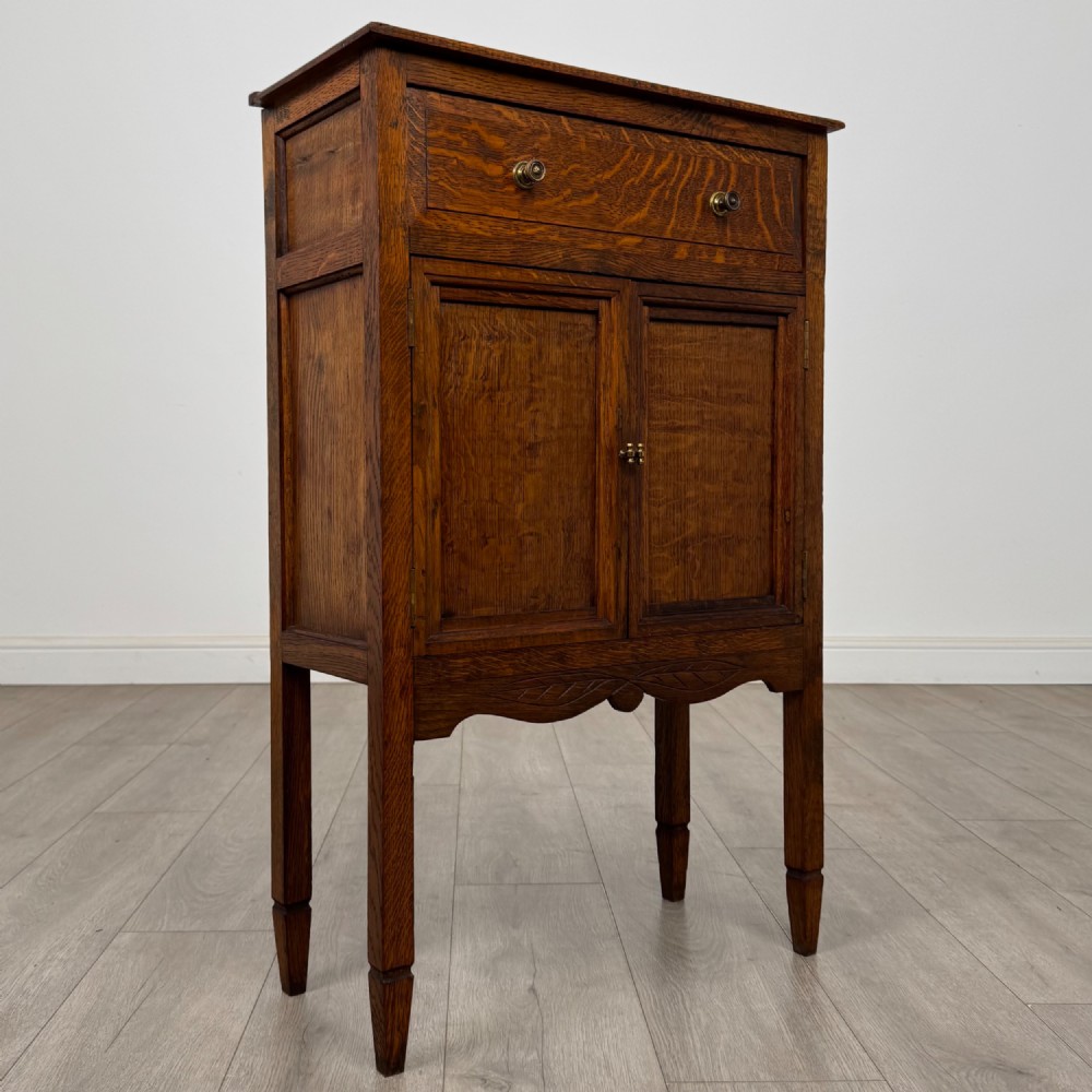 Antique 20th Century Small Edwardian Cabinet In Golden Oak View IX