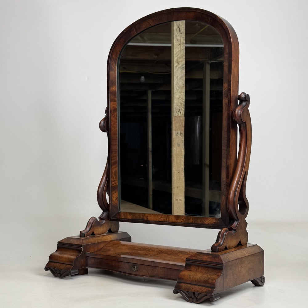 Antique 19th Century Victorian Dressing Mirror In Mahogany View II