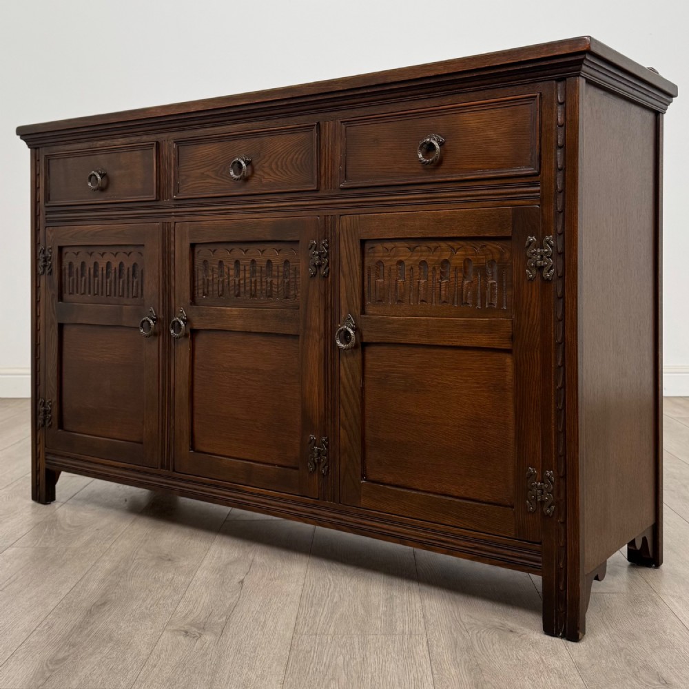 Antique 20th Century Good Quality Sideboard In Oak View III
